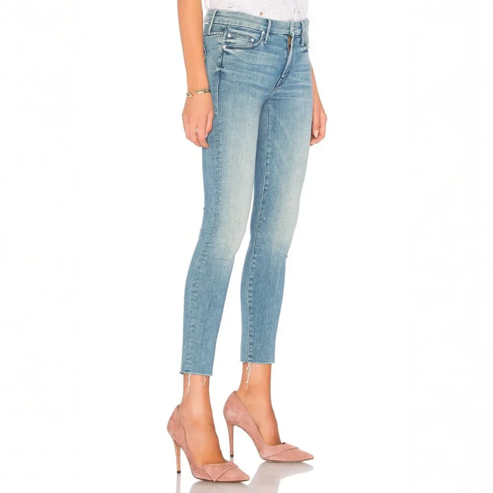 NWT‎ Mother Denim Looker Ankle Fray Stretch Skinny Jeans When Sparks Fly Size 24